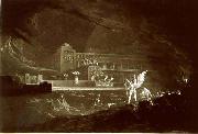 John Martin Pandemonium - One out of a set of mezzotints with the same title oil painting